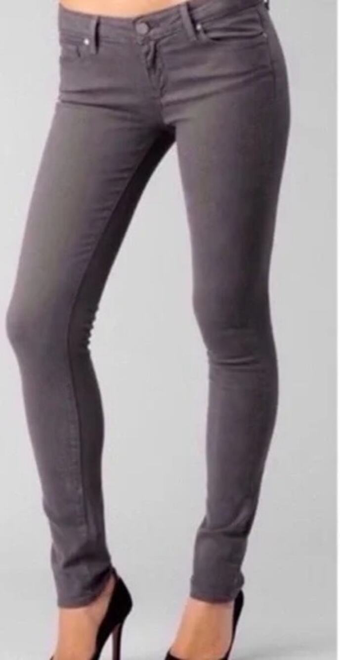 Y2K Paige Low Rise Skinny Jeans Size 27 Dark Gray Grunge Punk Indie Skater Emo